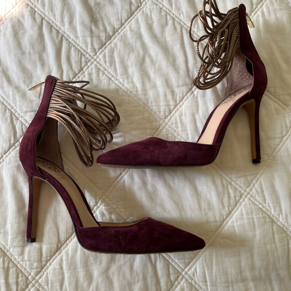 Burgundy Suede Vince Camuto Heels